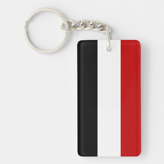 yemen country long flag nation symbol name keychain (Front)
