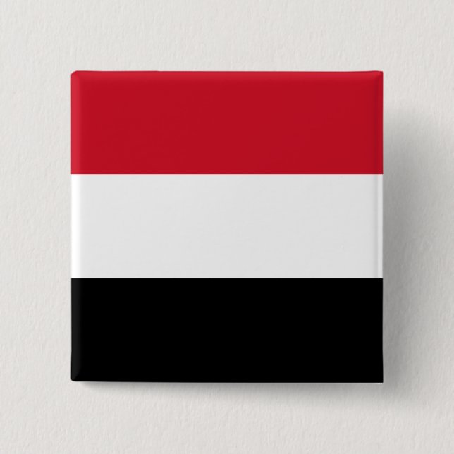 Yemen Flag 2 Inch Square Button (Front)