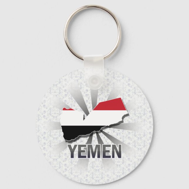 Yemen Flag Map 2.0 Keychain (Front)