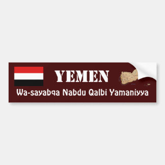 Yemen Flag + Map Bumper Sticker