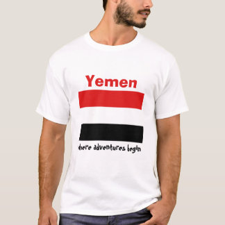 Yemen Flag + Map + Text T-Shirt