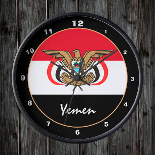 Yemen Flag, Yemen patriotic Home / design Round Clock