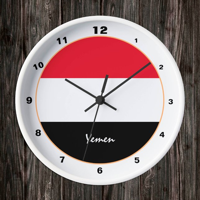 Yemen Flag, Yemen trendy Accueil / horloge design (Créateur téléchargé)