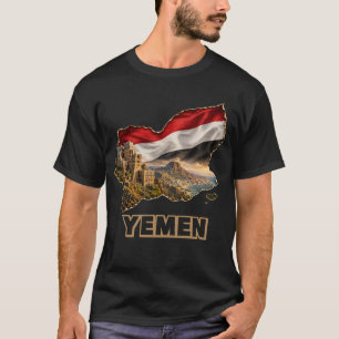 Yemen Map Flag Historical Architecture T-Shirt