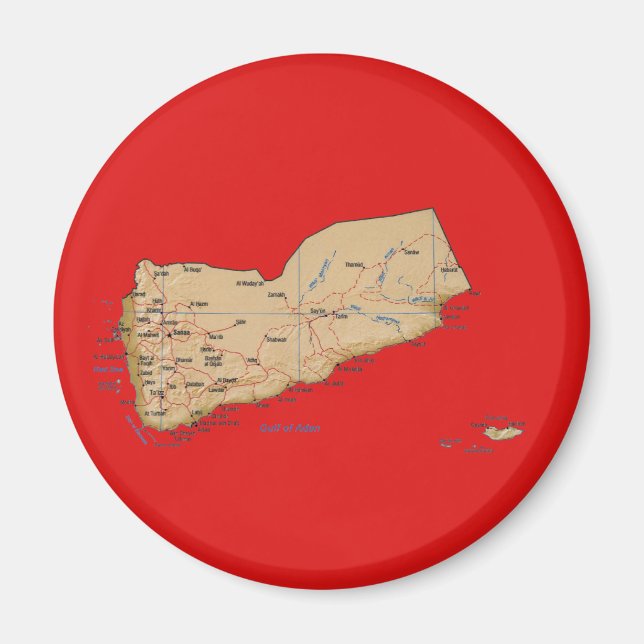 Yemen Map Magnet (Front)