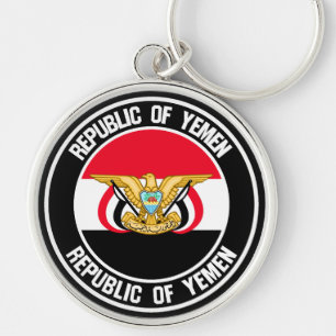 Yemen Round Emblem Keychain