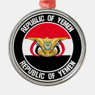 Yemen Round Emblem Metal Ornament