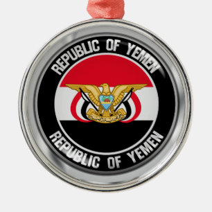 Yemen Round Emblem Metal Ornament