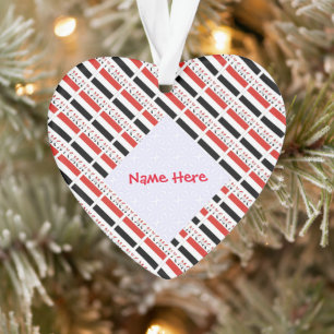 Yemen Yemeni Flag Tiled Red Personalization Heart Ornament