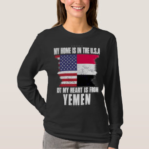 Yemeni American Patriot Grown Proud Home Heart USA T-Shirt