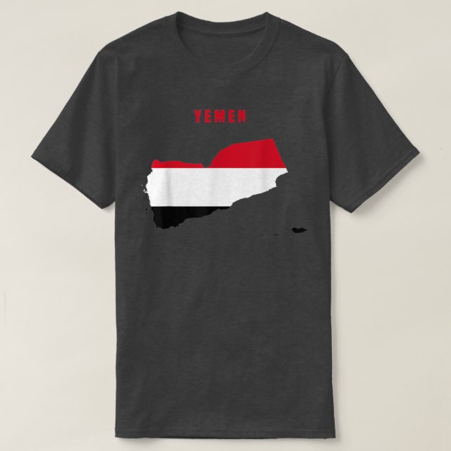 Yemeni Flag inside Map of Yemen tee  (Design Front)