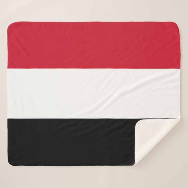 Yemeni Flag Sherpa Blanket (Front (Horizontal))
