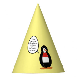 Yemeni Talking Ms. Penguin Personalized  Party Hat