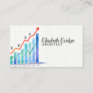 Yen Currency Growth Chart Business Card