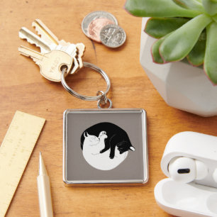 Yen Yang Cats Soul Mate Keychain