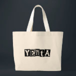 Yenta Yiddish Humour Large Tote Bag<br><div class="desc">Oversized canvas tote with a fun Yiddish expression,  "Yenta" (chatty) printed on the front in a punk rock style typeface. Perfect for schlepping around the city!</div>