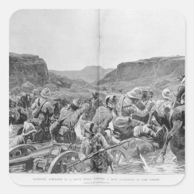 Yeomanry surprised in a drift square sticker (Front)