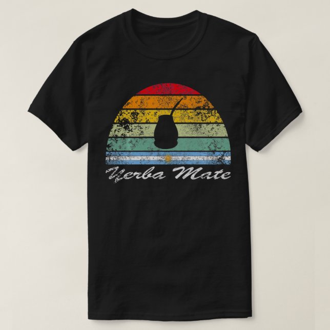 Yerba Mate Retro Argentina Tea Lovers Gourd Mate  T-Shirt (Design Front)