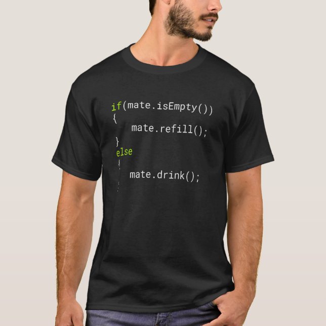 Yerba Mate Tea Coding Programmer Software Engineer T-Shirt (Front)