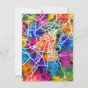 Yerevan Armenia City Map Postcard