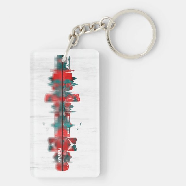 Yerevan Armenia Skyline Keychain (Back)