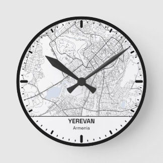 Yerevan Clock City Line Art