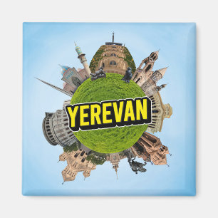 Yerevan tiny little planet landmark architecture s magnet