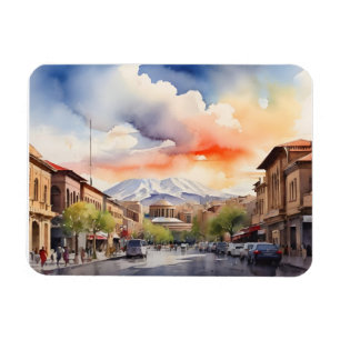 Yerevan watercolor art magnet