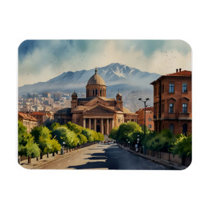 Yerevan watercolor art magnet