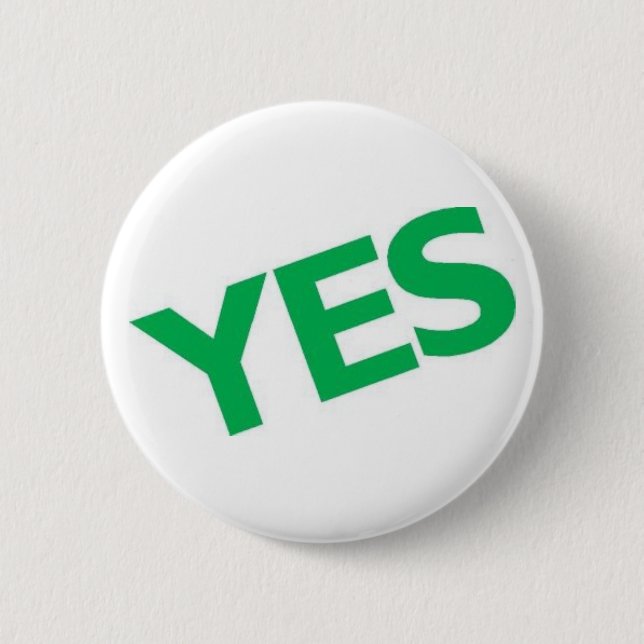 Yes 2 Inch Round Button (Front)