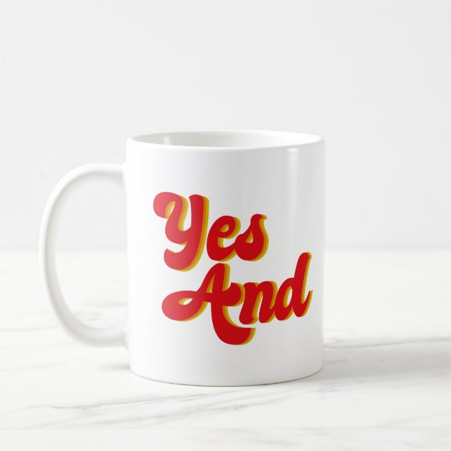 Yes And Improv Comedy Club Comedian Coffee Mug (Left)