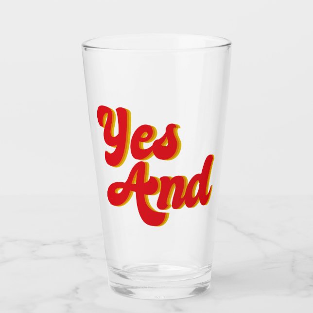 Yes And Improv Comedy Club Comedian Glass (Front)