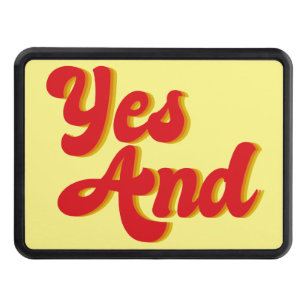 Yes And Improv Comedy Yellow Comedian Trailer Hitch Cover