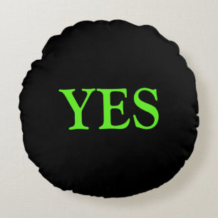 Yes and No Fun Game Round Pillow