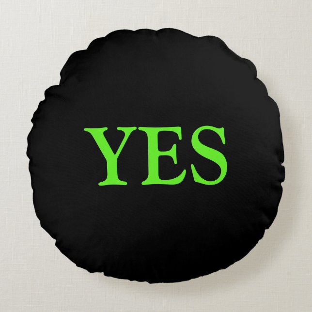 Yes and No Fun Game Round Pillow (Front)