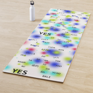 Yes and No in different languages in bright colour Yoga Mat