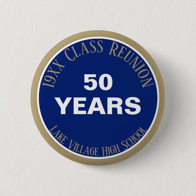 YES! Custom 50th class reunion button (Front)