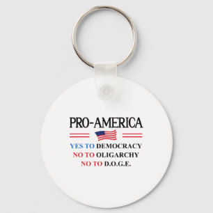Yes Democracy No Oligarchy Doge Pro America Flag A Keychain