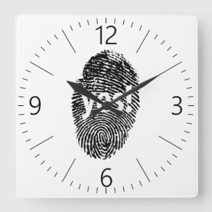Yes: finger print square wall clock