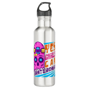 Yes Girls Can Skateboard Skateboarding Skater 710 Ml Water Bottle