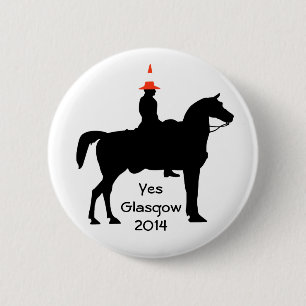 Yes Glasgow Scotland Button Badge