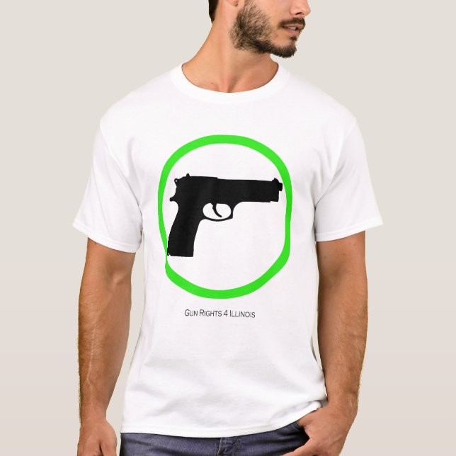 Yes Guns! Basic T Shirt by GunRights4Illinois (Front)
