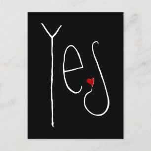 Yes Heart white Postcard