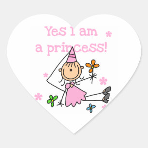 Yes I am a Princess Heart Sticker