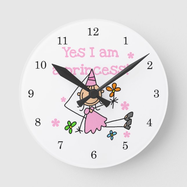 Yes I am a Princess Round Clock (Front)