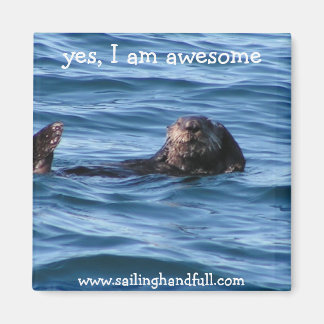 yes i am awesome sea otter magnet