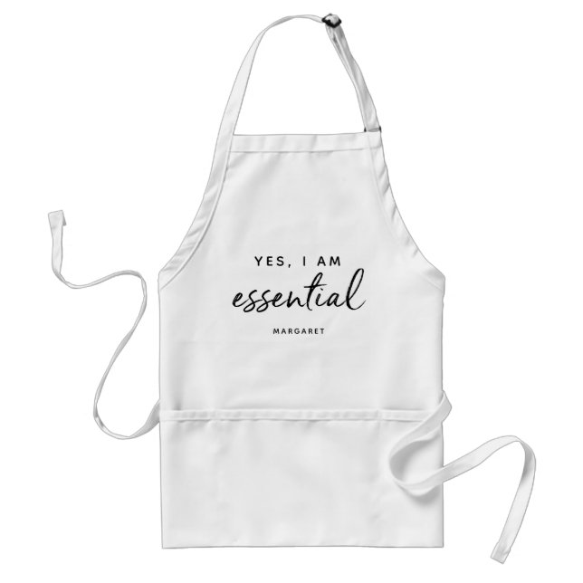 Yes I Am Essential Front Line Worker Personalized Standard Apron (Front)