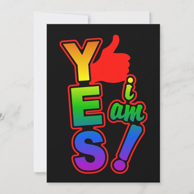 YES I AM invitation, customize Invitation (Front)