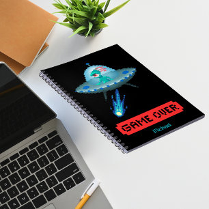 Yes I Believe Alien Flying UFO Spaceship Pixel Art Notebook