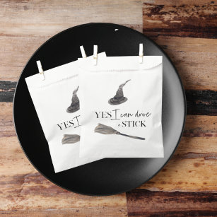 Yes I Can Drive A Stick Fun    Happy Halloween  Favour Bag